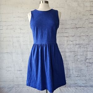 J. Crew Factory Royal Blue Pleated Ponte Shift Dress Medium